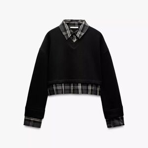 NWT ZARA women’s crop sweatshirt